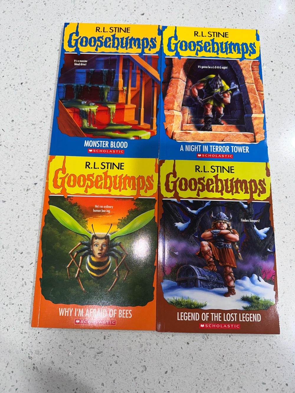 Goosebumps Book Lot of 4 + Collector Tin R.L. Stine Scholastic Horror Books